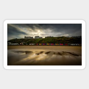 Saltburn Beach Huts Sticker